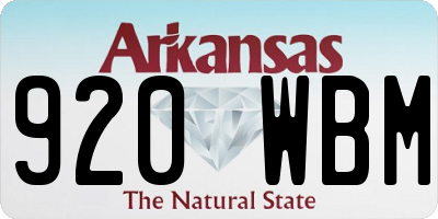 AR license plate 920WBM