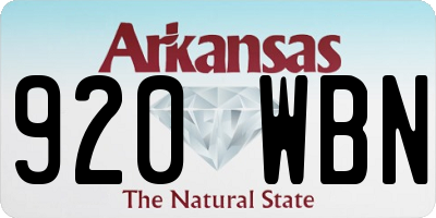 AR license plate 920WBN