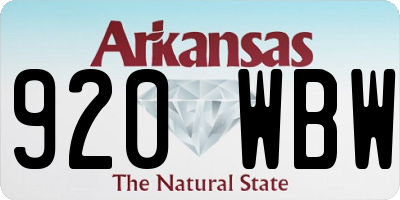 AR license plate 920WBW