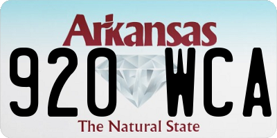 AR license plate 920WCA