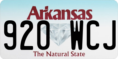 AR license plate 920WCJ