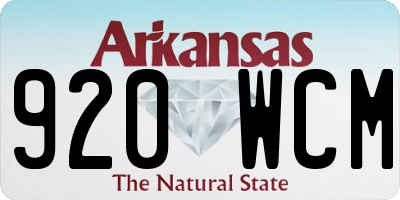 AR license plate 920WCM