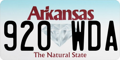 AR license plate 920WDA
