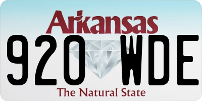 AR license plate 920WDE