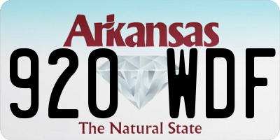AR license plate 920WDF