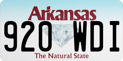 AR license plate 920WDI