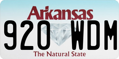 AR license plate 920WDM