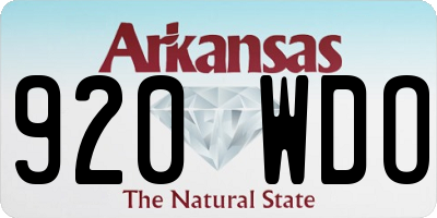 AR license plate 920WDO
