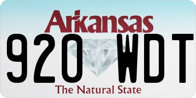 AR license plate 920WDT