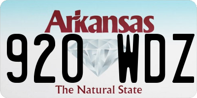 AR license plate 920WDZ