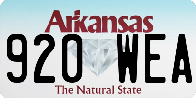 AR license plate 920WEA