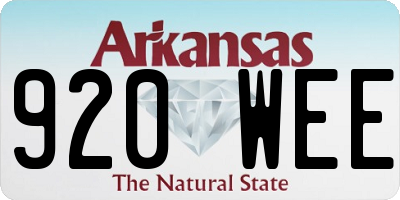 AR license plate 920WEE