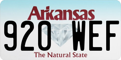 AR license plate 920WEF