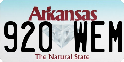 AR license plate 920WEM
