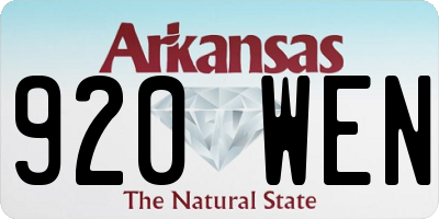 AR license plate 920WEN