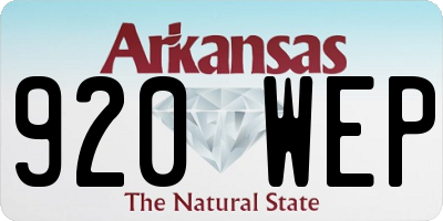 AR license plate 920WEP