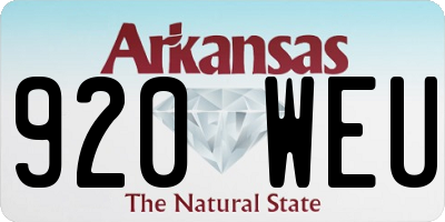 AR license plate 920WEU