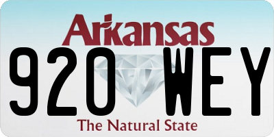 AR license plate 920WEY