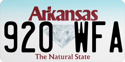 AR license plate 920WFA