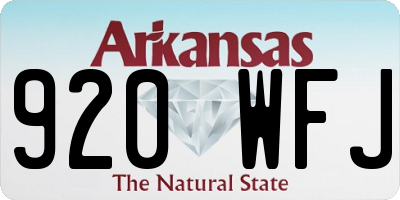 AR license plate 920WFJ