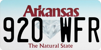 AR license plate 920WFR