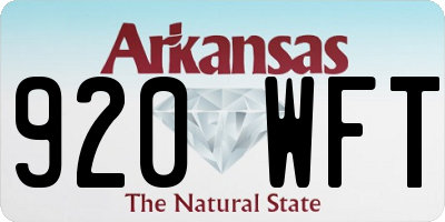 AR license plate 920WFT