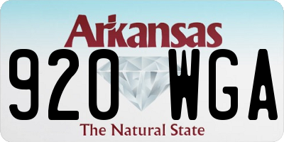 AR license plate 920WGA