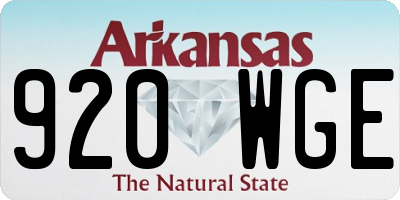 AR license plate 920WGE