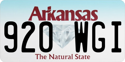 AR license plate 920WGI