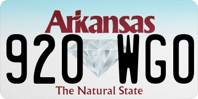 AR license plate 920WGO