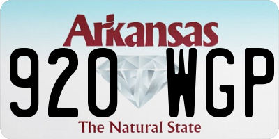 AR license plate 920WGP