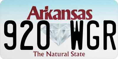 AR license plate 920WGR
