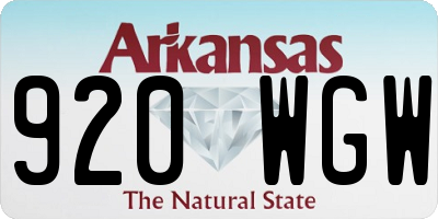 AR license plate 920WGW