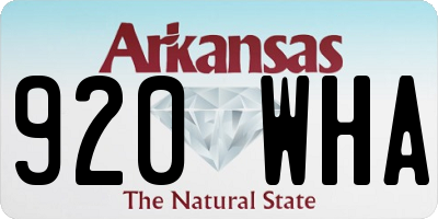 AR license plate 920WHA