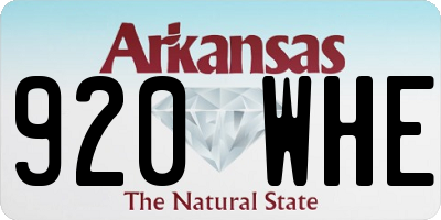 AR license plate 920WHE