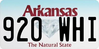 AR license plate 920WHI