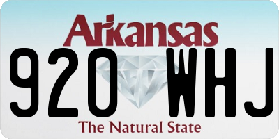 AR license plate 920WHJ