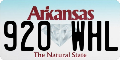AR license plate 920WHL