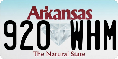 AR license plate 920WHM