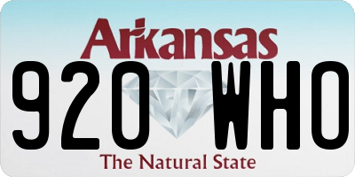 AR license plate 920WHO