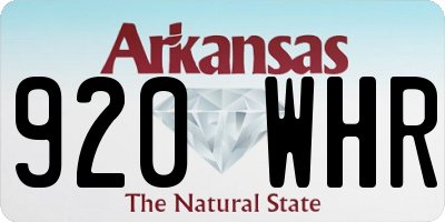 AR license plate 920WHR