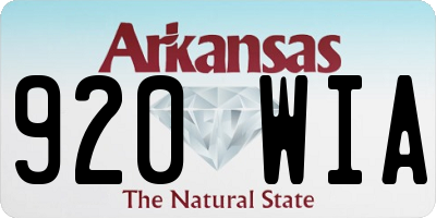 AR license plate 920WIA