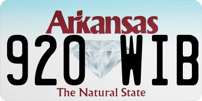 AR license plate 920WIB