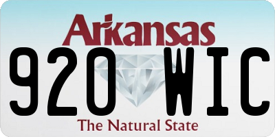AR license plate 920WIC