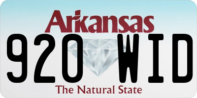 AR license plate 920WID