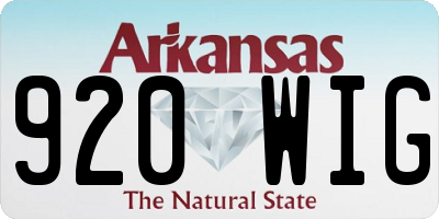 AR license plate 920WIG