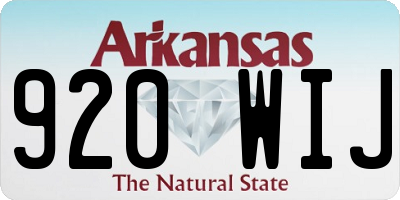 AR license plate 920WIJ