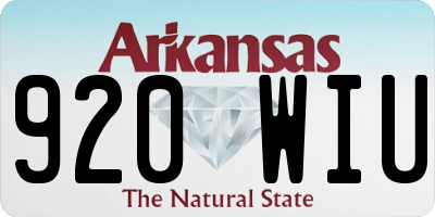 AR license plate 920WIU