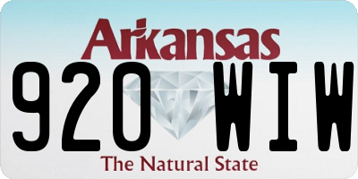 AR license plate 920WIW