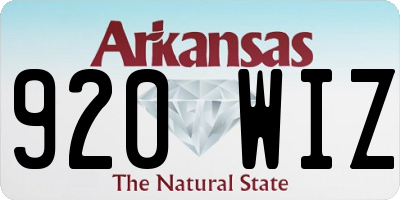 AR license plate 920WIZ
